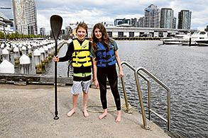 Two paddlers play it safe